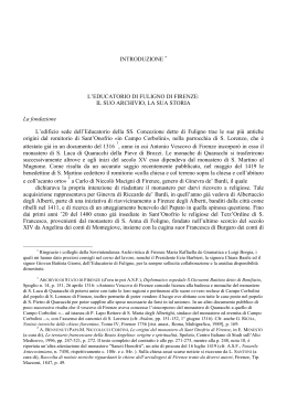 Educatorio di Fuligno - Soprintendenza Archivistica della Toscana