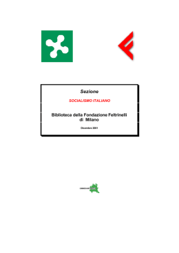 Sezione - Fondazione Giangiacomo Feltrinelli