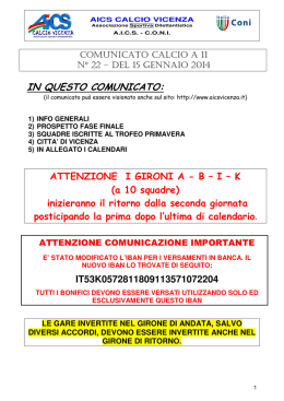 IN QUESTO COMUNICATO: