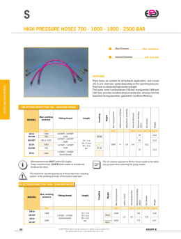 HIGH PRESSURE HOSES 700 - 1000 - 1800