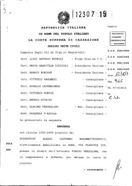 sentenza cass. su 201512307 sulla disciplina applicabile