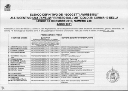 Elenco definitivo soggetti ammissibili