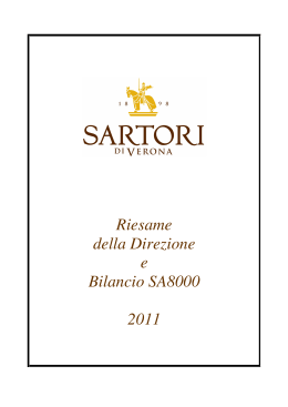 Report sul 2011 - Casa Vinicola – Sartori Spa
