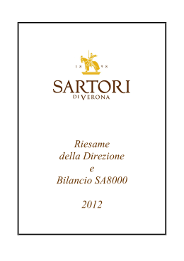 Report sul 2012 - Casa Vinicola – Sartori Spa