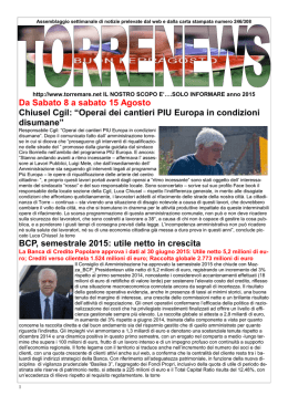 TORRENEWS 308 dall 8 al 15 Agosto