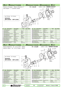 KIT RIDUTTORE - REDUCTION GEARBOX KIT R = 1