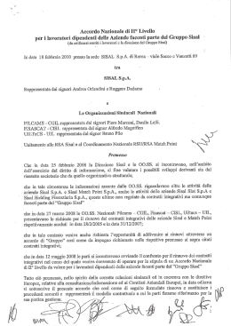 SISAL GRUPPO- accordo 18 febbraio - Filcams