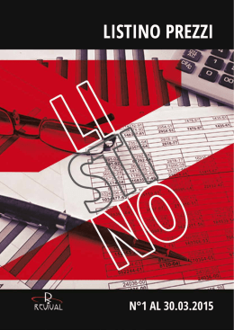 listino prezzi n&deg;1/2015