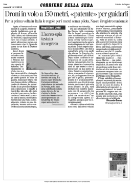 Droni in volo a 150 metri, «patente» per guidarli