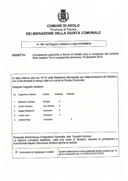 DELIBERAZIONE DELLA GIUNTA COMUNALE