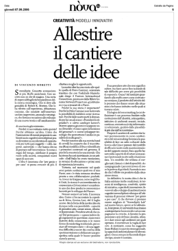 Allestire il cantiere delle idee