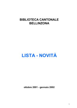 BCB acquisti - Sistema bibliotecario ticinese