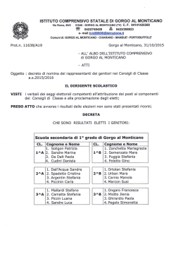 Via Roma, 60/2 31040 - GORGO AL MONTICANO (TV) G. F.