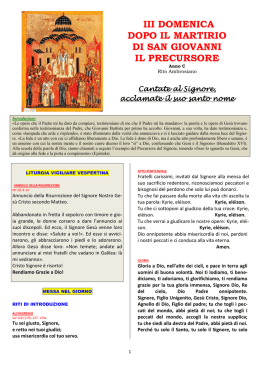 iii domenica dopo il martirio di san giovanni il precursore
