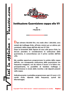 Sostituzione Guarnizione Coppa dell`Olio