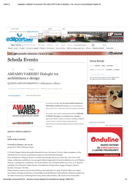 Stampa - AMIAMO VARESE? DIALOGHI TRA ARCHITETTURA E