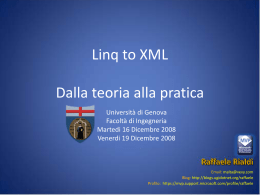 Linq to XML Dalla teoria alla pratica
