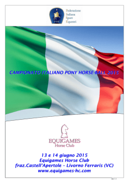 CAMPIONATO ITALIANO PONY HORSE-BALL 2015 13 e 14