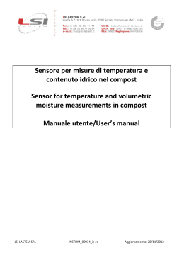 Sensore per misure di temperatura e contenuto idrico