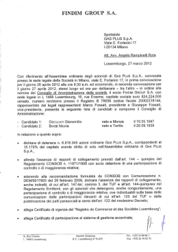 Lista presentata dal socio Findim Group SA: proposte