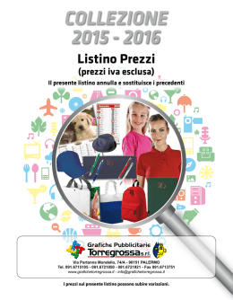 Listino 2015-2016 - Grafiche Torregrossa