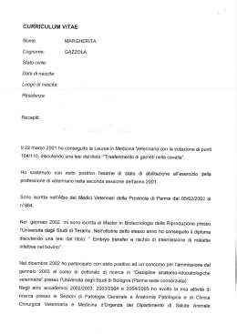 CV - Universit&agrave; degli Studi di Parma