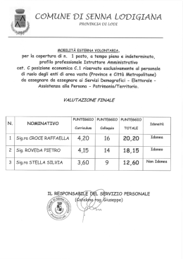 Mobilit&agrave; C1 graduatoria punteggio curriculum
