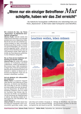 &bdquo;Wenn nur ein einziger Betroffener Mut sch&ouml;pfte, haben wir das Ziel