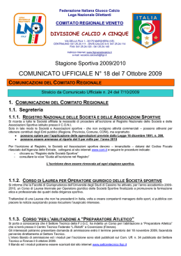 Stagione Sportiva 2009/2010
