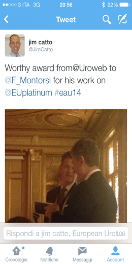 W0rthy award frorn@Urowelo t0 @F_Montorsi for his Work on