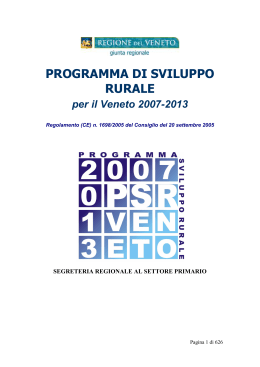 Programma di Sviluppo Rurale Veneto 2007-2013
