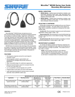 Microflex MX300 Series User Guide Boundary Microphones