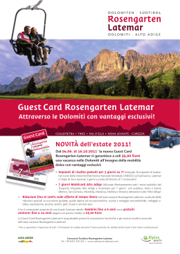 Guest Card Rosengarten Latemar