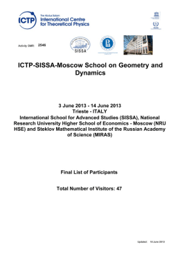 ICTP-SISSA-Moscow School on Geometry and