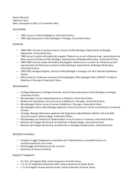 Curriculum del docente - Dipartimento di Biotecnologie mediche