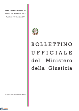 BOLLETTINO UFFICIALE del Ministero della Giustizia