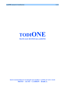 TODI_ONE Manuale di installazione italiano