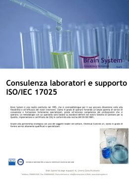 Consulenza laboratori e supporto ISO/IEC 17025