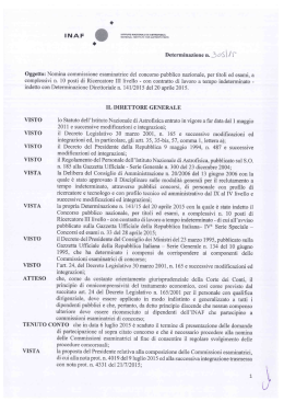 complessivi n. 10 posti di Ricercatore III livello - con contratto