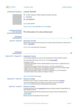 Lorenza Orlandini Phd, Ricercatrice, III Livello professionale