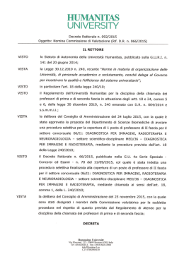 Decreto di nomina della Commissione