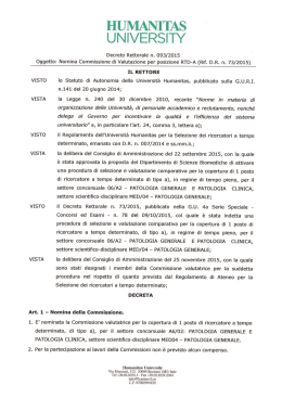 Decreto di Nomina della Commissione