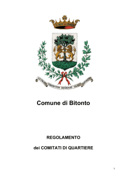 regolamento dei comitati di quartiere