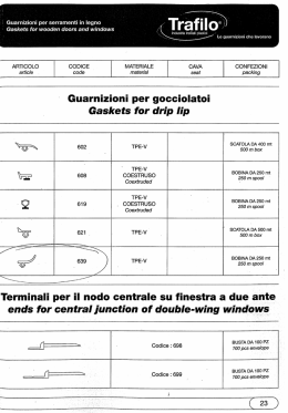 Guarnizioni per serramenti in legno I o `