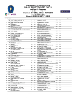 Ordine di Partenza - Equieffe Equestrian Centre