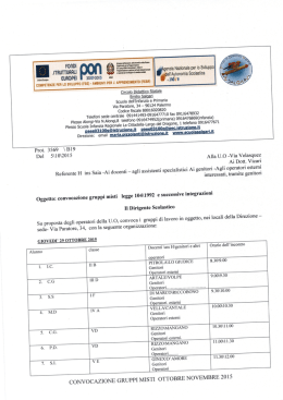 convocazione gruppi misti ottobre novembre 2015
