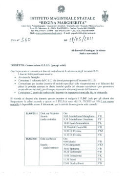 Convocazione G.L.I.S. (Gruppi misti)