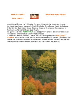 SPECIALE SOCI IKEA FAMILY Week-end nella natura Arquata del