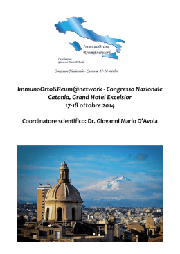 ImmunoOrto&Reum@network - Congresso Nazionale Catania
