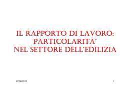 il rapporto di lavoro: particolarita` nel settore dell`edilizia